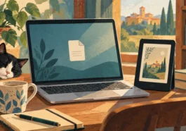 File ACSM su computer accanto a un ebook reader